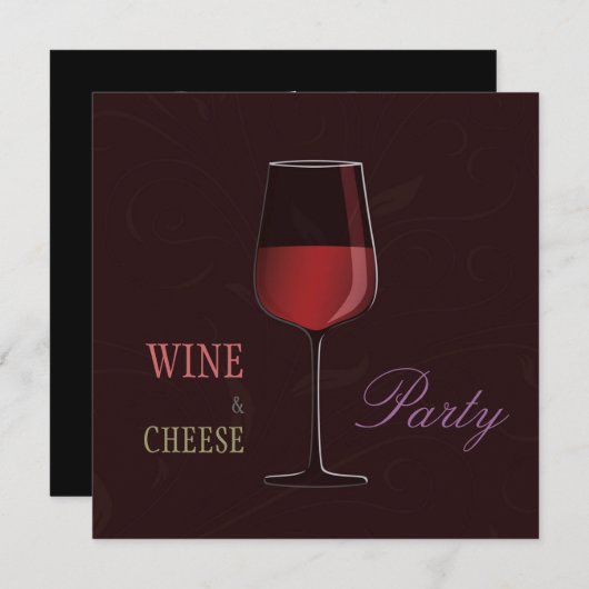 Persoonlijke uitnodiging voor de Wijn- en Kaas-par (Voorkant / Achterkant)