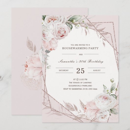 Persoonlijke Uitnodiging voor Huisfeest en Verjaar (Voorkant / Achterkant)