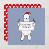 Persoonlijke uitnodiging voor ijsbeer Kerstfeest (Voorkant / Achterkant)