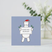 Persoonlijke uitnodiging voor ijsbeer Kerstfeest (Staand voorkant)