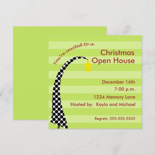 Persoonlijke uitnodiging voor kerstopening (Voorkant / Achterkant)