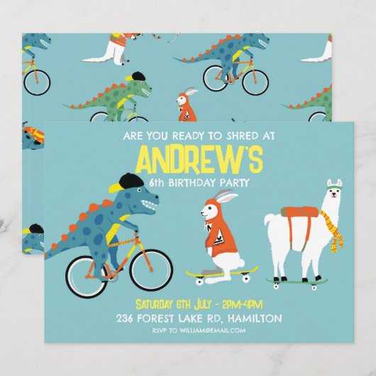 Persoonlijke uitnodiging voor kinderverjaardagsfee (Voorkant / Achterkant)