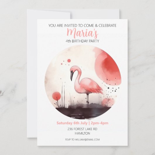 Persoonlijke uitnodiging voor kinderverjaardagsfee (Voorkant)