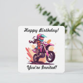 Persoonlijke uitnodiging voor meisjes Motocross (Staand voorkant)