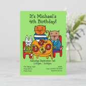 Persoonlijke uitnodiging voor verjaardagsfeestje v (Staand voorkant)