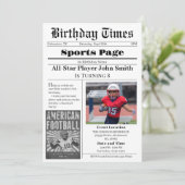 Persoonlijke uitnodiging voor voetbal verjaardagsf (Staand voorkant)