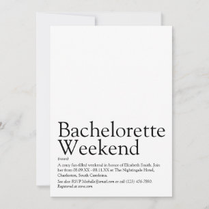 Persoonlijke uitnodiging voor vrijgezellenweekend