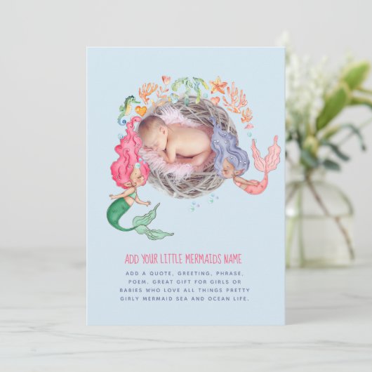 Persoonlijke uitnodiging voor zeemeerminnen met FO (Staand voorkant)