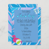 Persoonlijke uitnodiging voor zwembadfeest (Voorkant / Achterkant)