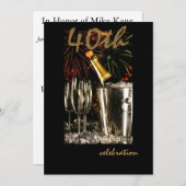 Persoonlijke uitnodigingen van de 40e verjaardag v (Voorkant / Achterkant)