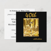 Persoonlijke uitnodigingen van de 40e verjaardag v (Voorkant / Achterkant)