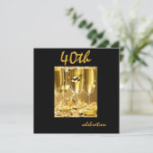 Persoonlijke uitnodigingen van de 40e verjaardag v (Staand voorkant)