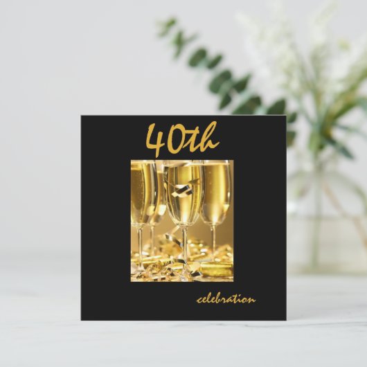 Persoonlijke uitnodigingen van de 40e verjaardag v (Staand voorkant)