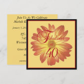 Persoonlijke uitnodigingen van de 40e verjaardag v (Voorkant / Achterkant)