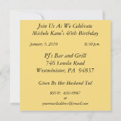 Persoonlijke uitnodigingen van de 40e verjaardag v (Achterkant)