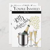 Persoonlijke uitnodigingen van de 40e verjaardag v (Voorkant / Achterkant)