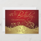 Persoonlijke uitnodigingen van de 40e verjaardag v (Voorkant)