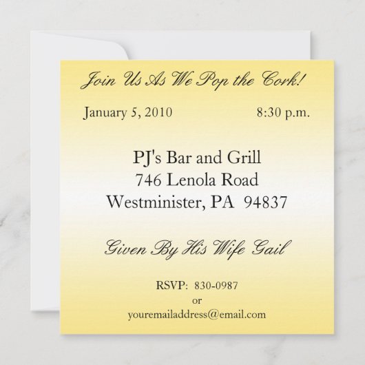 Persoonlijke uitnodigingen van de 50e verjaardag v (Achterkant)