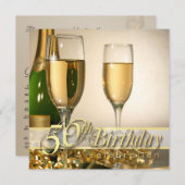 Persoonlijke uitnodigingen van de 50e verjaardag v (Voorkant / Achterkant)