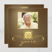 Persoonlijke uitnodigingen van de 50e verjaardag v (Voorkant / Achterkant)