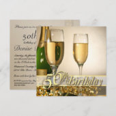 Persoonlijke uitnodigingen van de 50e verjaardag v (Voorkant / Achterkant)
