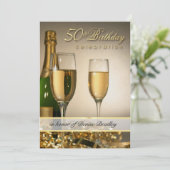 Persoonlijke uitnodigingen van de 50e verjaardag v (Staand voorkant)