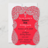 persoonlijke uitnodigingen voor 16e verjaardag (Voorkant)