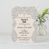 persoonlijke uitnodigingen voor 16e verjaardagsfee (Staand voorkant)