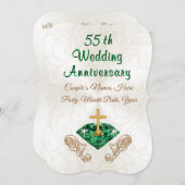 Persoonlijke uitnodigingen voor 55-jarig huwelijks (Voorkant / Achterkant)