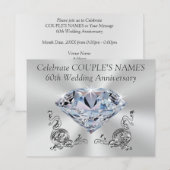 Persoonlijke uitnodigingen voor 60-jarig jubileum, (Voorkant / Achterkant)