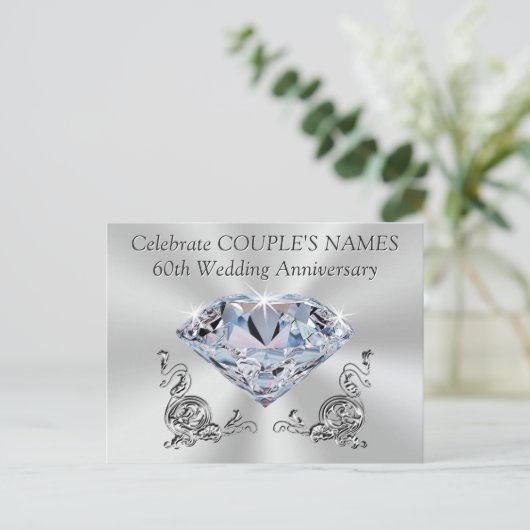 Persoonlijke uitnodigingen voor 60-jarig jubileum, (Staand voorkant)