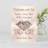 Persoonlijke uitnodigingen voor diamanten bruiloft (Staand voorkant)