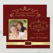 Persoonlijke uitnodigingen voor een 40-jarig huwel (Voorkant / Achterkant)