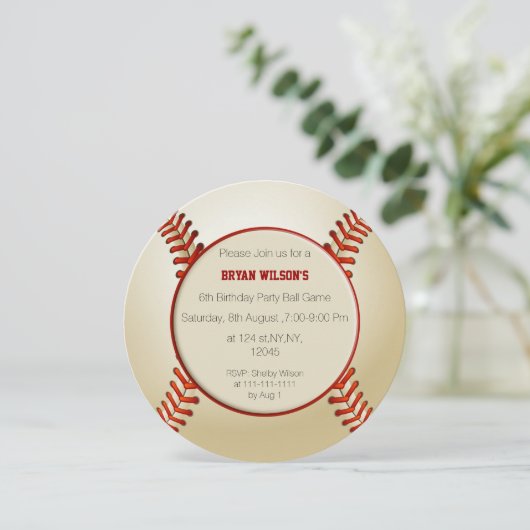 Persoonlijke uitnodigingen voor het Baseball-thema (Staand voorkant)