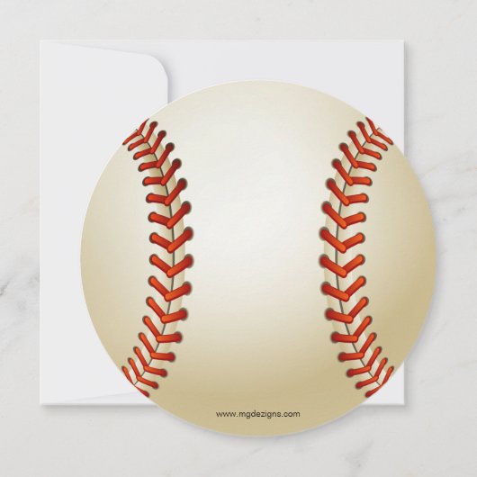 Persoonlijke uitnodigingen voor het Baseball-thema (Achterkant)