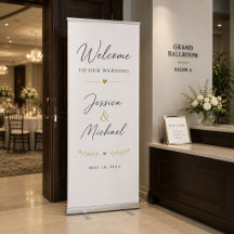 Persoonlijke uitrolbare trouwbanner