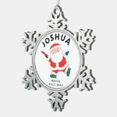 Persoonlijke Ultimate Frisbee Holiday Gift Tin Sneeuwvlok Ornament (Rechts)