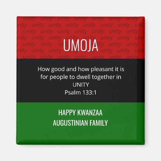 Persoonlijke UMOJA-eenheid Happy Kwanzaa Magneet (Voorkant)