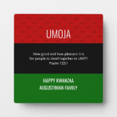 Persoonlijke UMOJA Unity Happy Kwanzaa Plaque Fotoplaat (Voorkant)