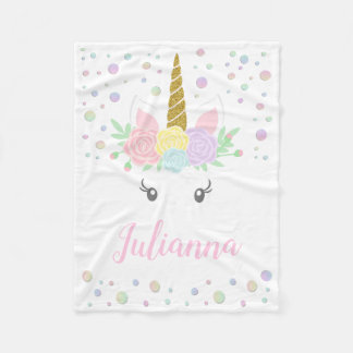 Persoonlijke Unicorn Baby Blanket Fleece Deken