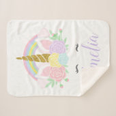 Persoonlijke Unicorn Baby Blanket Sherpa Deken (Voorkant (horizontaal))