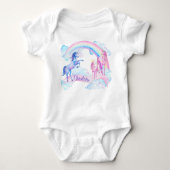 Persoonlijke Unicorn Baby Girl Shirten Romper (Voorkant)