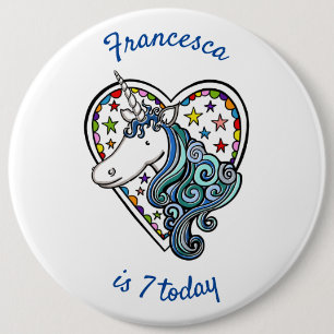 Persoonlijke Unicorn Birthday Button Badge