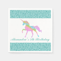 Persoonlijke Unicorn Birthday Napkin Servet