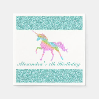 Persoonlijke Unicorn Birthday Napkin Servet
