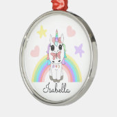 Persoonlijke Unicorn, Butterfly en Rainbow Metalen Ornament (Links)