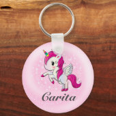 Persoonlijke Unicorn Button Sleutelhanger (Voorkant)