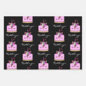 Persoonlijke Unicorn Cakes Inpakpapier Vel (Voorkant 2)