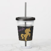 Persoonlijke Unicorn Cup met stro Acryl Drinkbeker (Voorkant)