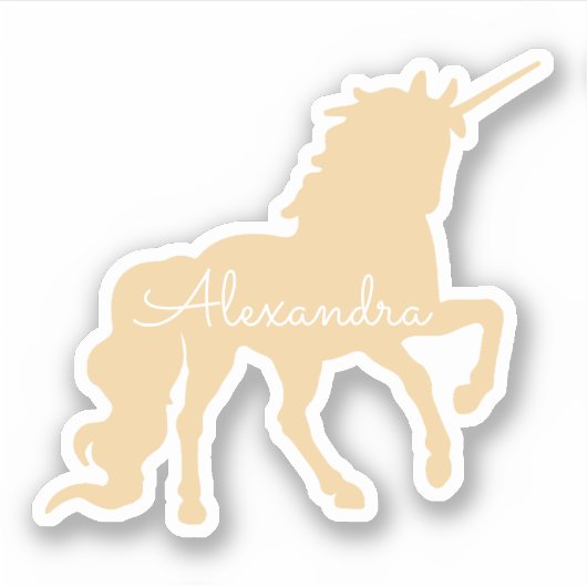 Persoonlijke Unicorn Die Cut Sticker (Voorkant)
